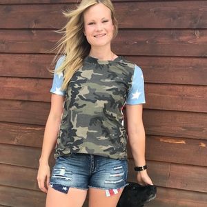 Camo/American Tee